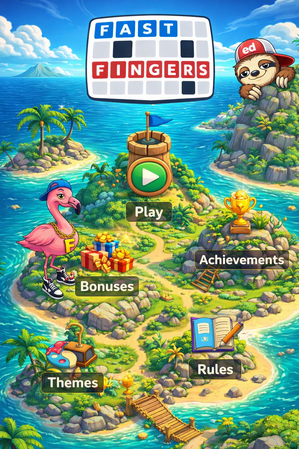 Fast Fingers game modes — island map